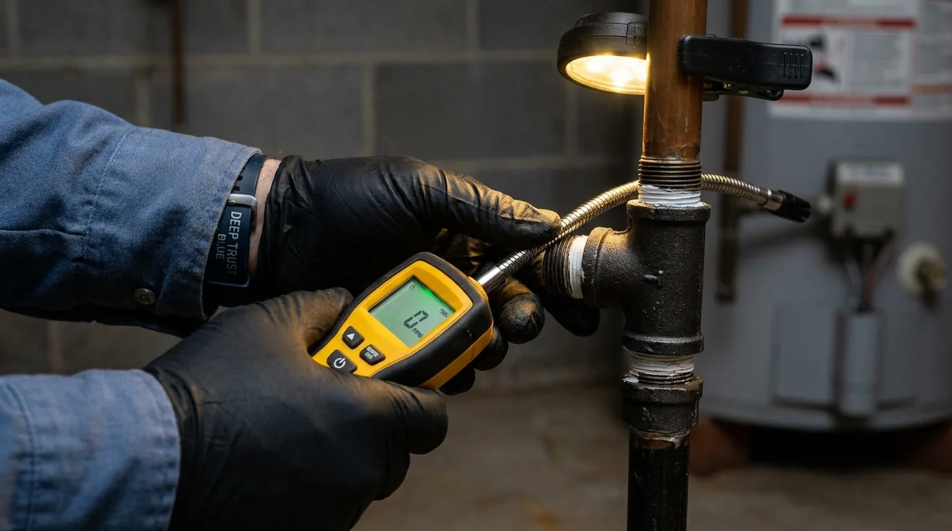 Gas leak detection with electronic sniffer by Johns Plumbing LLC in Campbell